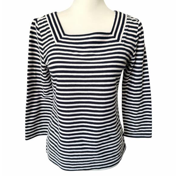 Talbots Tops - Talbots Women's 3/4 Sleeve top Blue and White XS